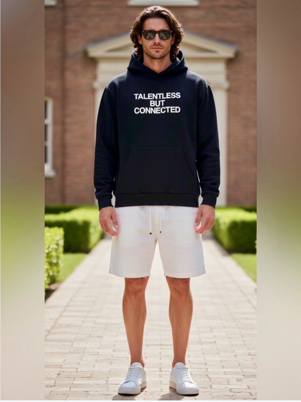 Talentless SET black Hoodie and white shorts Talentless but Connected’ 🔥